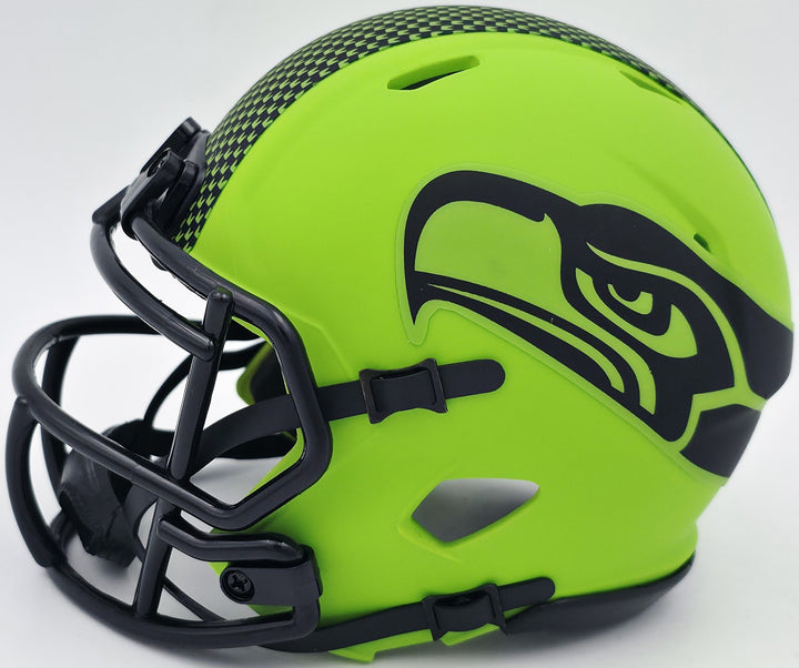 Ernest Jones IV Signed Seattle Seahawks Rave Green Speed Mini Helmet MCS Holo