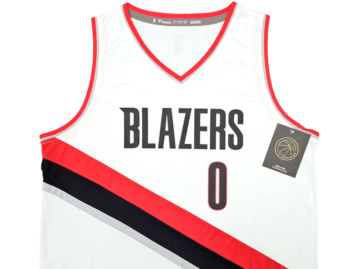Portland Trail Blazers Damian Lillard Signed White Fanatics Jersey Sz L Beckett