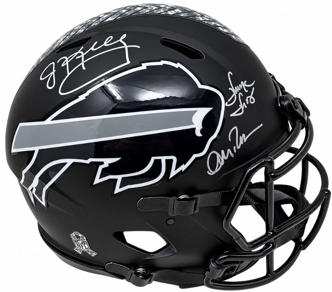 Jim Kelly Thomas Reed Signed Bills FS Salute To Service Authentic Helmet JSA QR