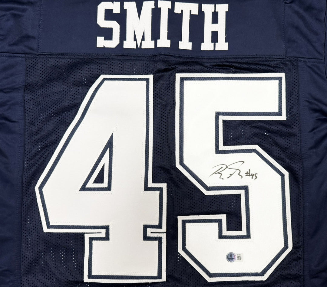 Rod Smith Signed Dallas Cowboys Blue Jersey Beckett BAS QR