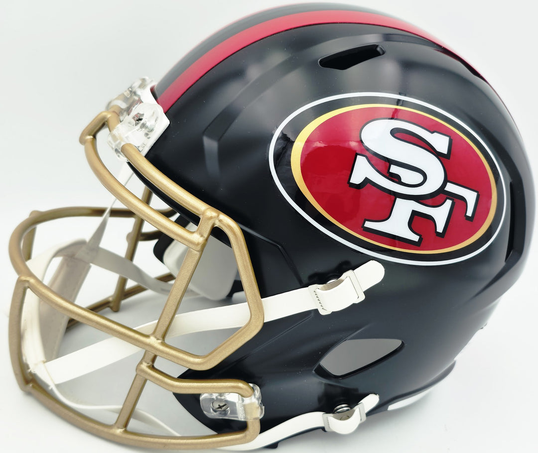 Fred Warner Signed 49ers Black Rivalries Full Size Speed Replica Helmet Beckett