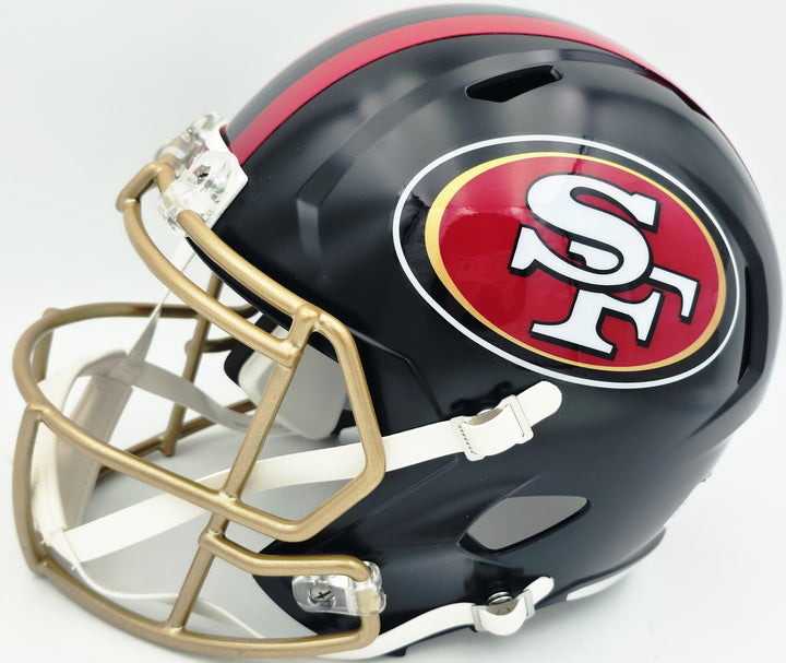 Fred Warner Signed 49ers Black Rivalries Full Size Speed Replica Helmet Beckett