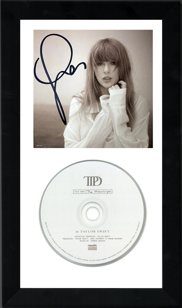 Taylor Swift signed 2024 The Tortured Poets Department Art Card w/CD Framed- COA