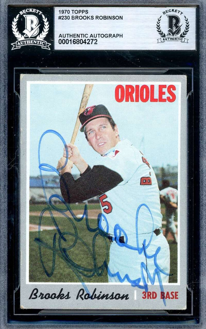 Brooks Robinson Beckett BAS Signed 1970 Topps Autograph