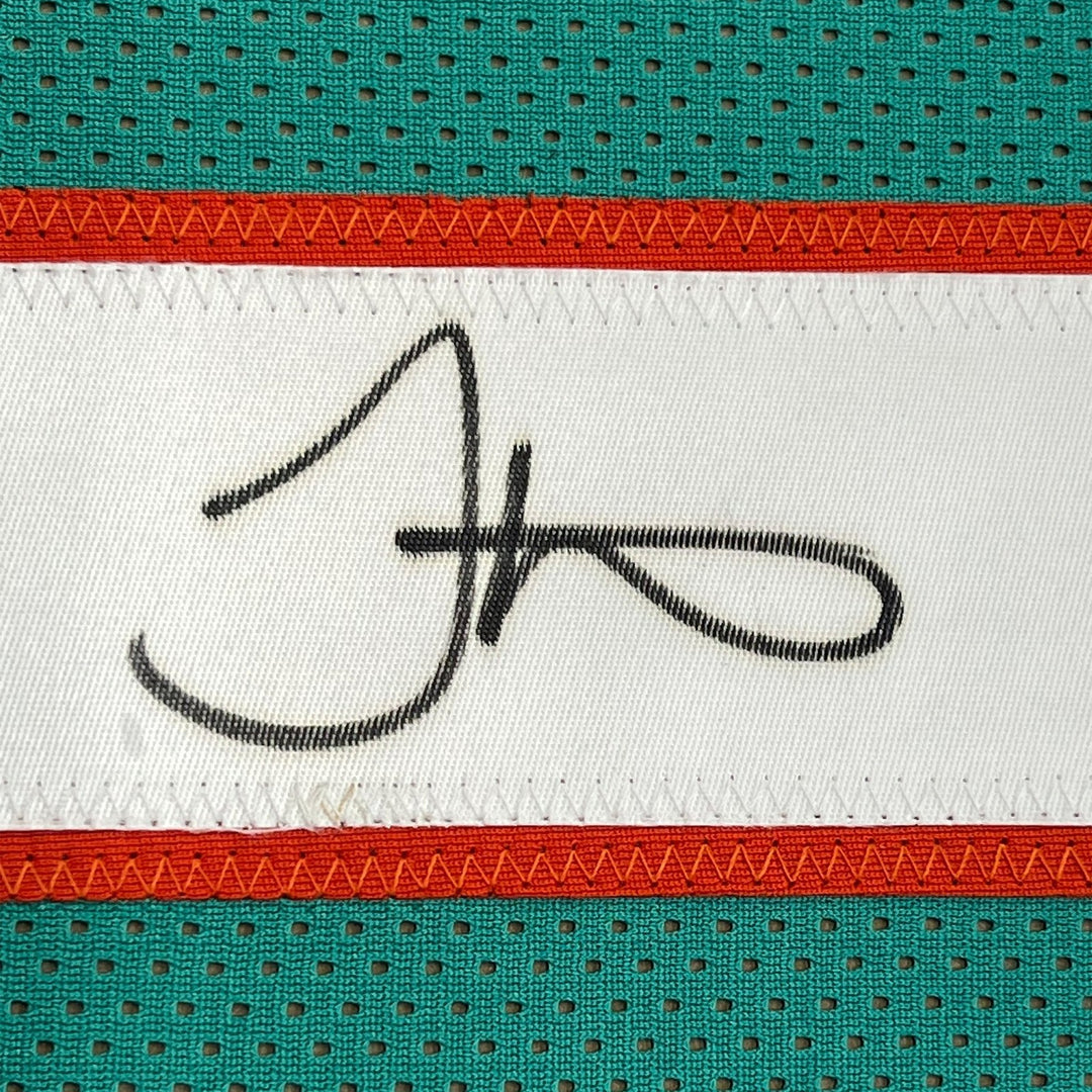 Framed Autographed/Signed Tyreek Hill 33x42 Miami Retro Teal Jersey JSA COA