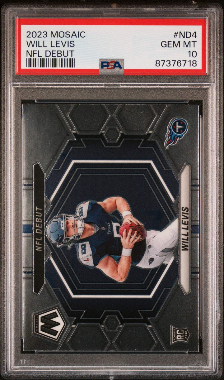 Graded 2023 Panini Mosaic Will Levis #ND4 NFL Debut Rookie Football Card PSA 10
