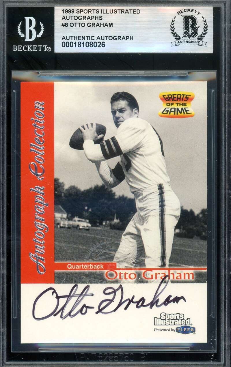 Otto Graham Beckett BAS Signed 1999 Fleer Sports Illustrated Autograph