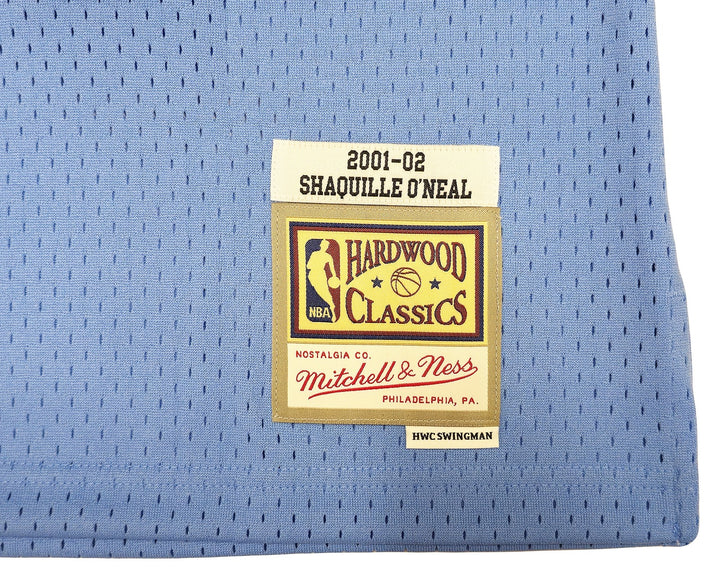 Lakers Shaquille ONeal Auto Blue Auth Mitchell Ness 01 HWC Swingman Jersey L BAS