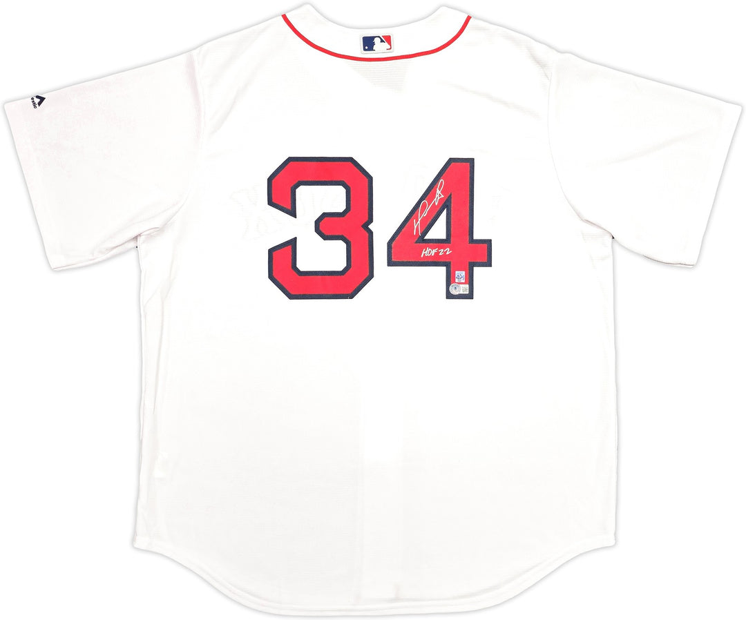 Red Sox David Ortiz Auto White Majestic Cool Base Jersey Size XL HOF 22 Beckett