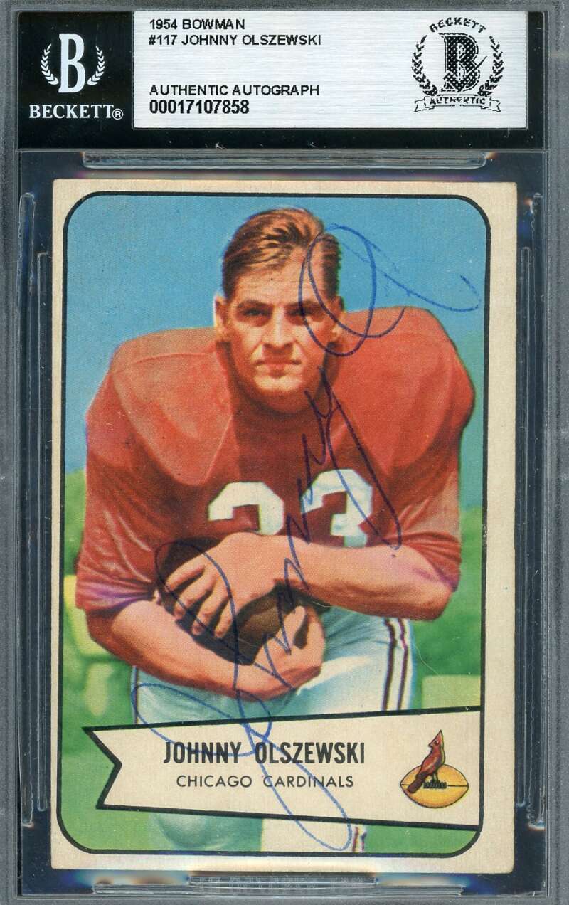 Johnny Olszewski Beckett BAS Signed 1954 Bowman Autograph