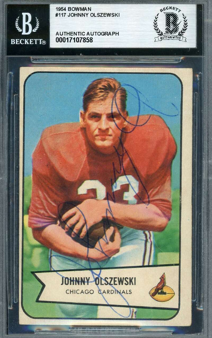 Johnny Olszewski Beckett BAS Signed 1954 Bowman Autograph