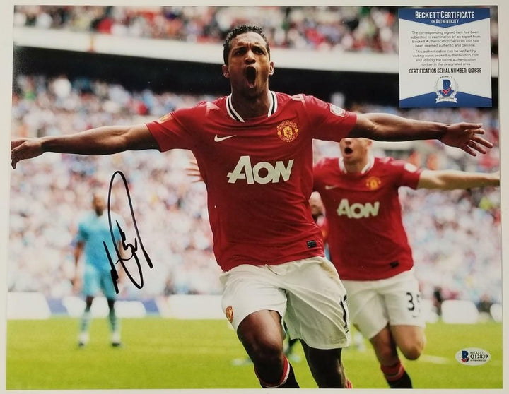Nani signed 11x14 Photo Autograph Manchester United (A) ~ Beckett BAS COA