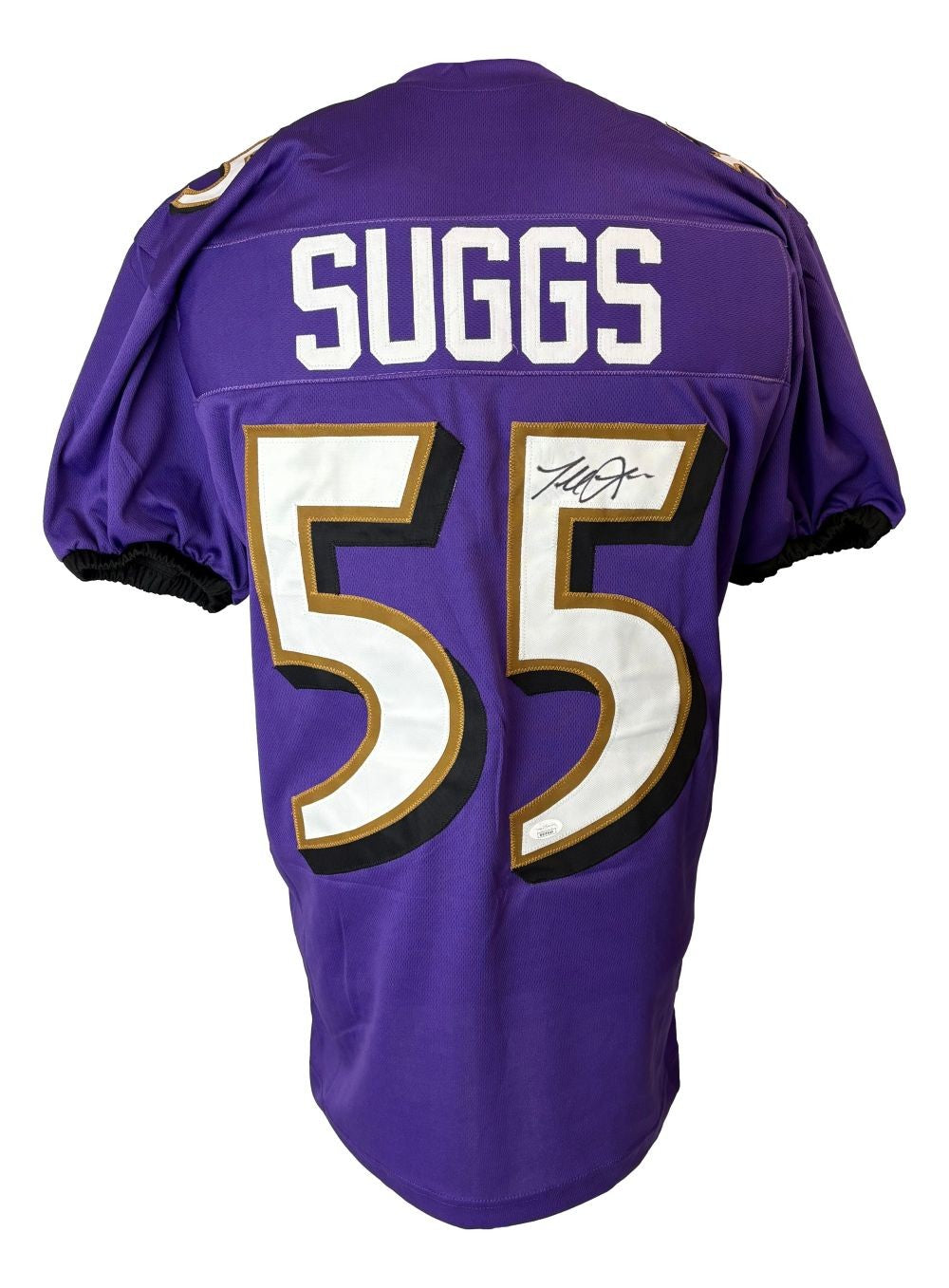 Terrell Suggs Baltimore Signed Purple Pro-Cut Football Jersey JSA Hologram