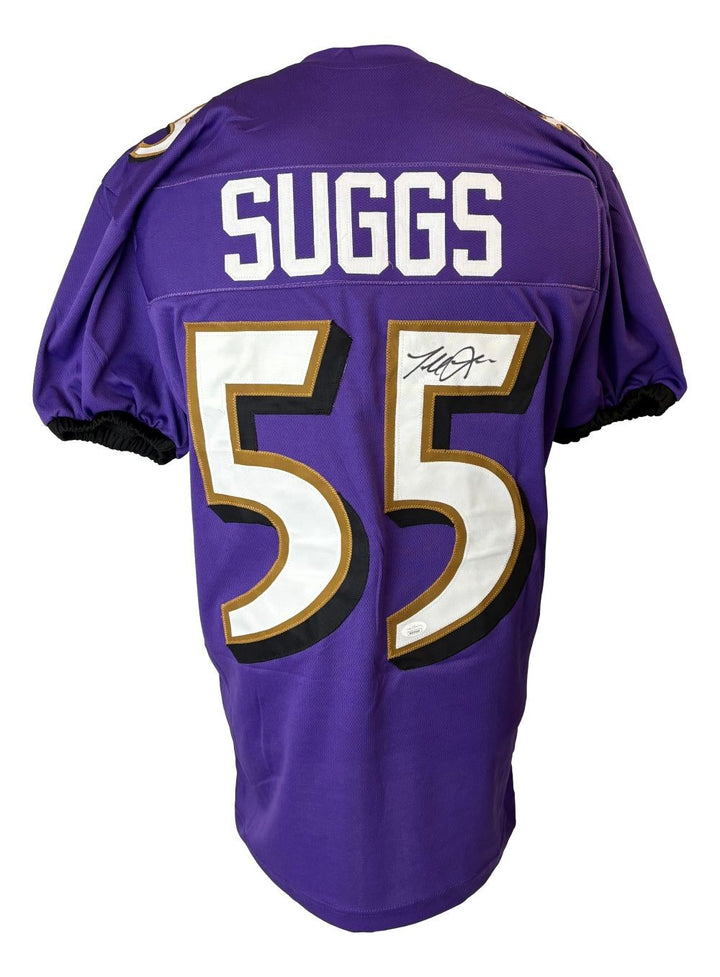 Terrell Suggs Baltimore Signed Purple Pro-Cut Football Jersey JSA Hologram