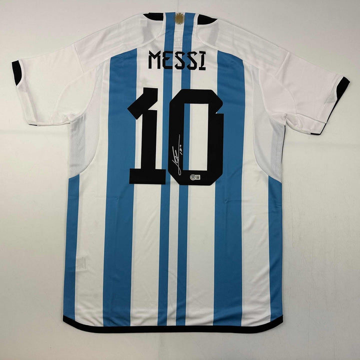 Autographed/Signed Lionel Leo Messi Argentina Jersey Beckett BAS COA
