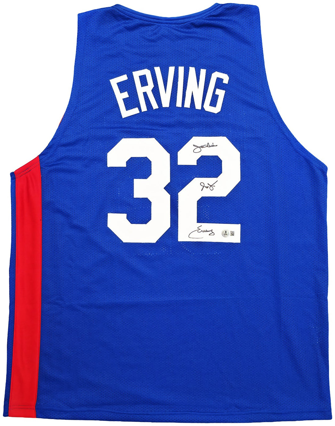 New York Nets Julius "Dr. J" Erving Signed Blue Jersey Beckett Wit