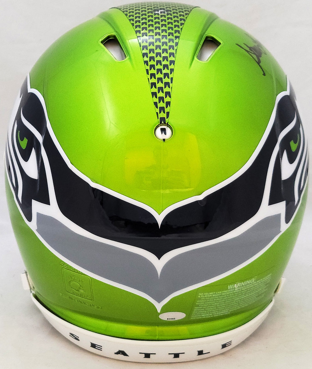 Steve Largent Auto Seahawks Flash Green Full Size Authentic Speed Helmet HOF 95