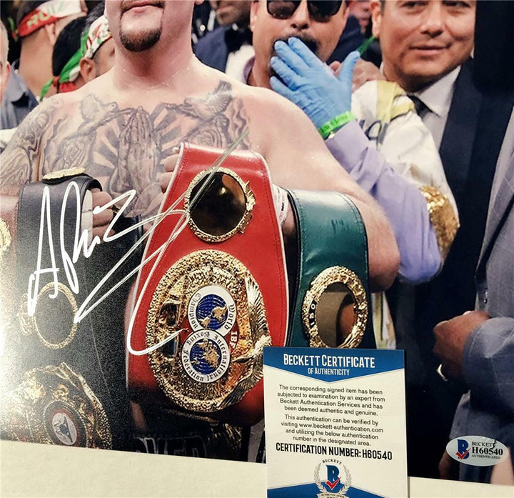 ANDY RUIZ JR Autograph Signed 11x14 Photo vs. Anthony Joshua L ~ Beckett BAS COA