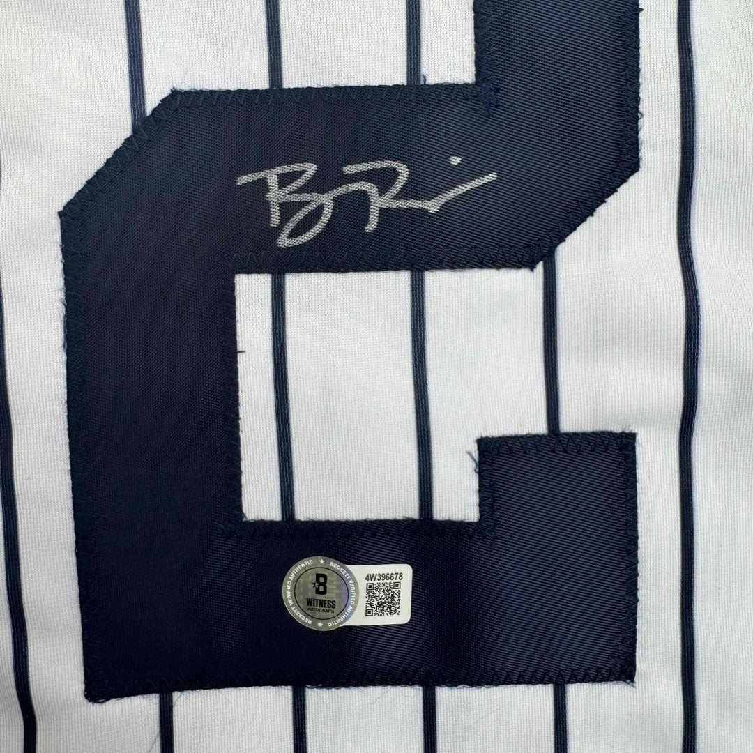 Autographed/Signed Ben Rice New York Pinstripe Baseball Jersey JSA COA