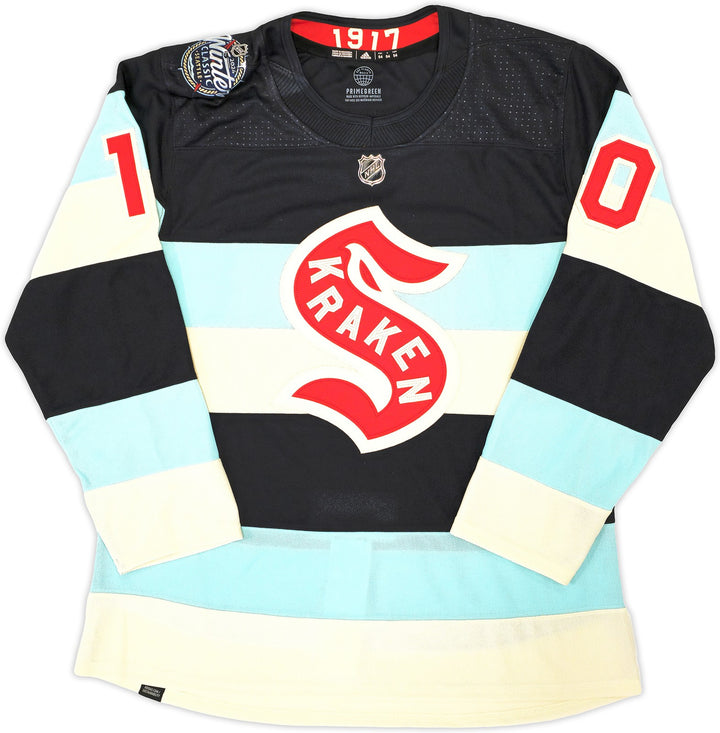 Kraken Matty Beniers Auto Blue Adidas 2024 Winter Classic Jersey Sz 54 Fanatics