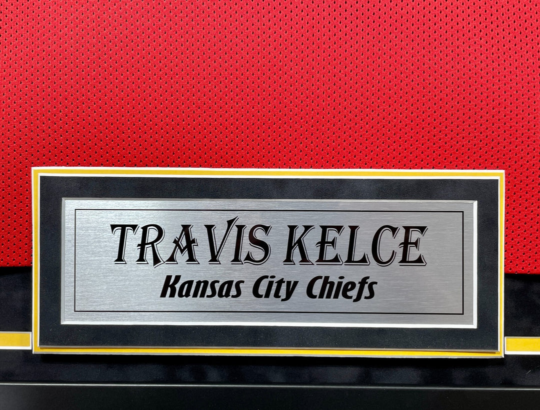 Travis Kelce Autographed Kansas City Chiefs Jersey Framed BAS COA Signed Red