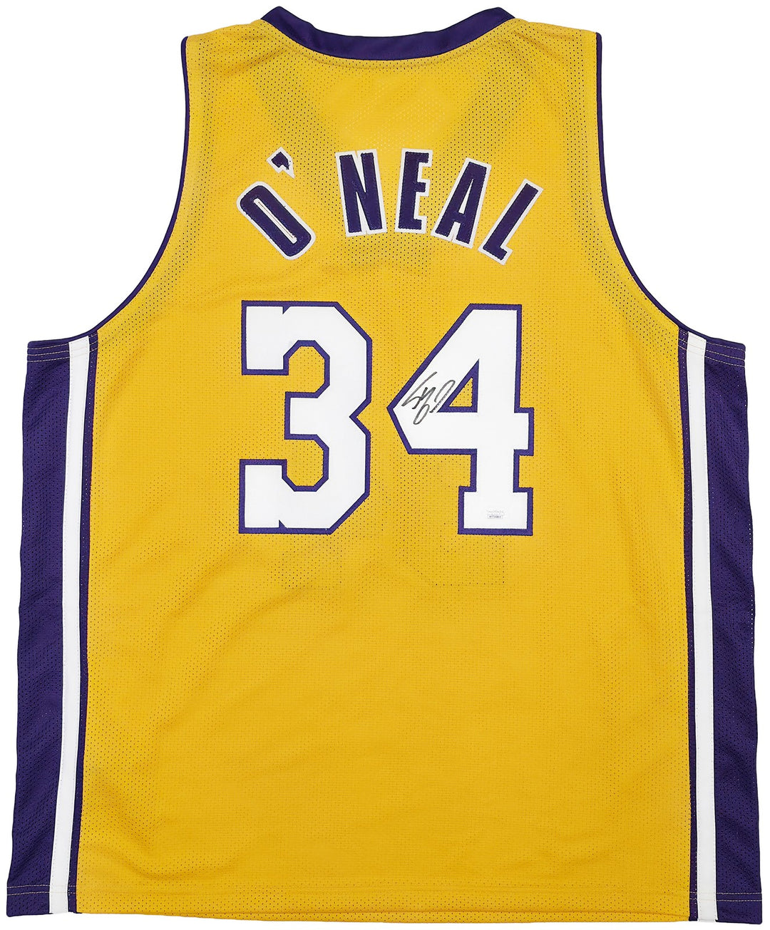 Los Angeles Lakers Shaquille O'Neal Autographed Signed Gold Jersey JSA