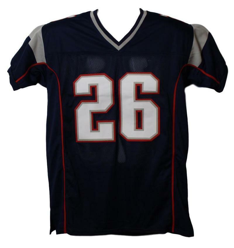 Sony Michel Autographed/Signed Pro Style Blue XL Jersey BAS 22630