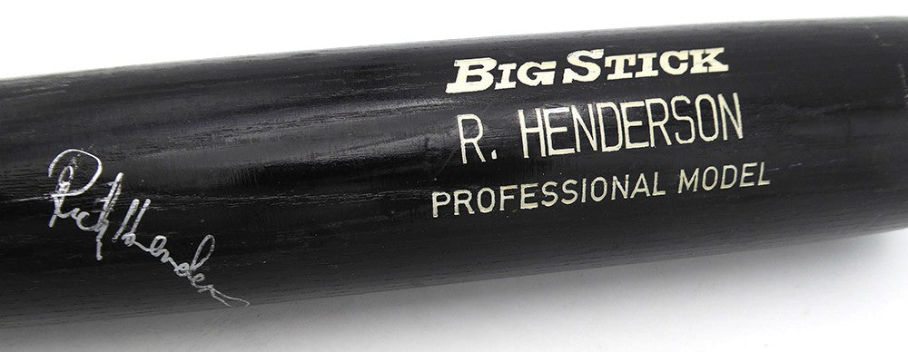 Rickey Henderson Auto Adirondack Professional Model Bat Athletics PSA/DNA