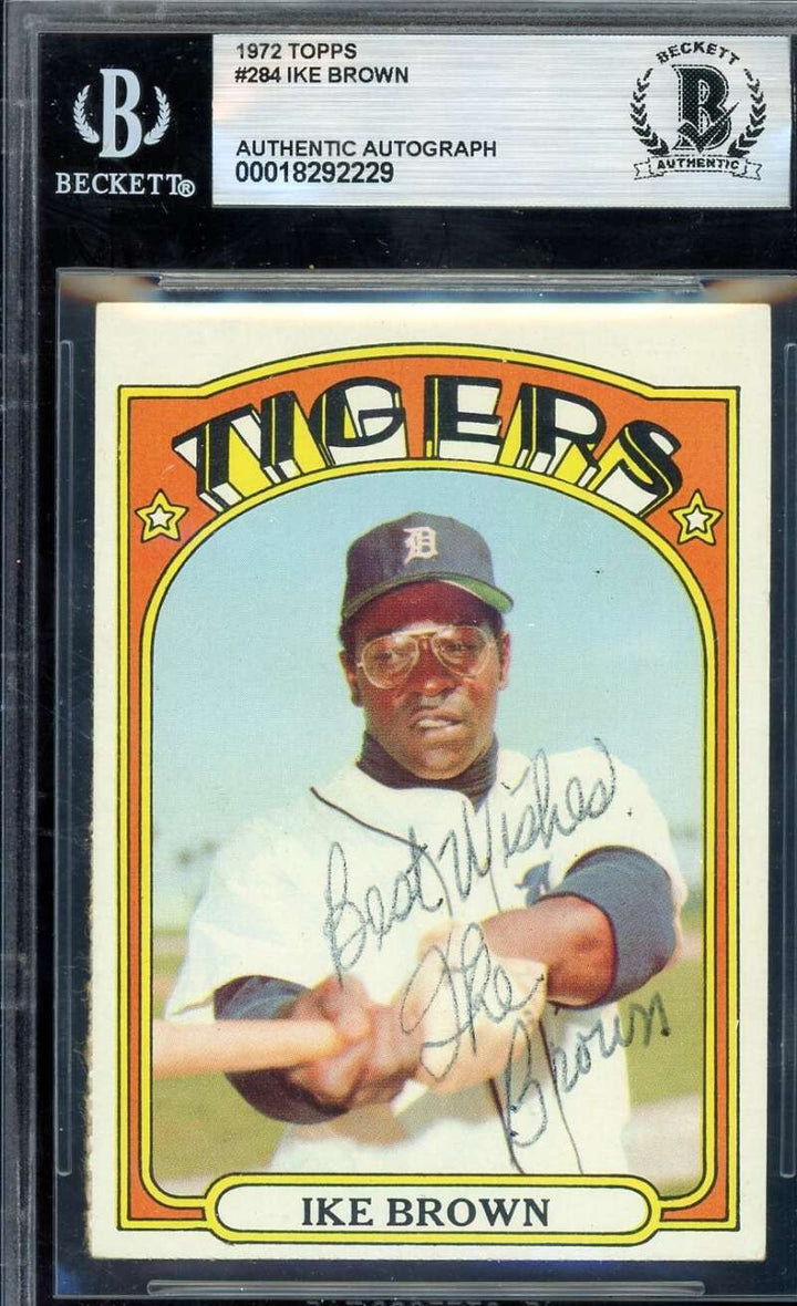 Ike Brown Beckett BAS Vintage Signed 1972 Topps Autograph