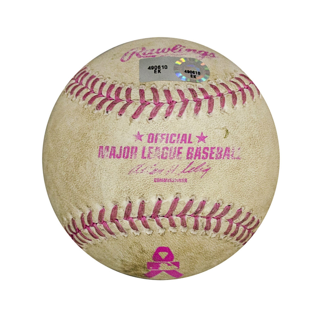 MATT HARVEY SIGNED GAME USED MOTHER'S DAY PINK BALL NY METS PITCH STARLING MARTE