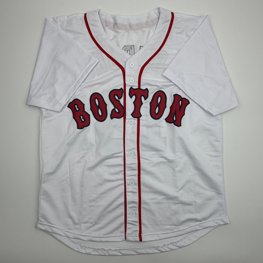 Autographed/Signed Jim Lonborg Cy Young 67 Boston White Baseball Jersey JSA COA