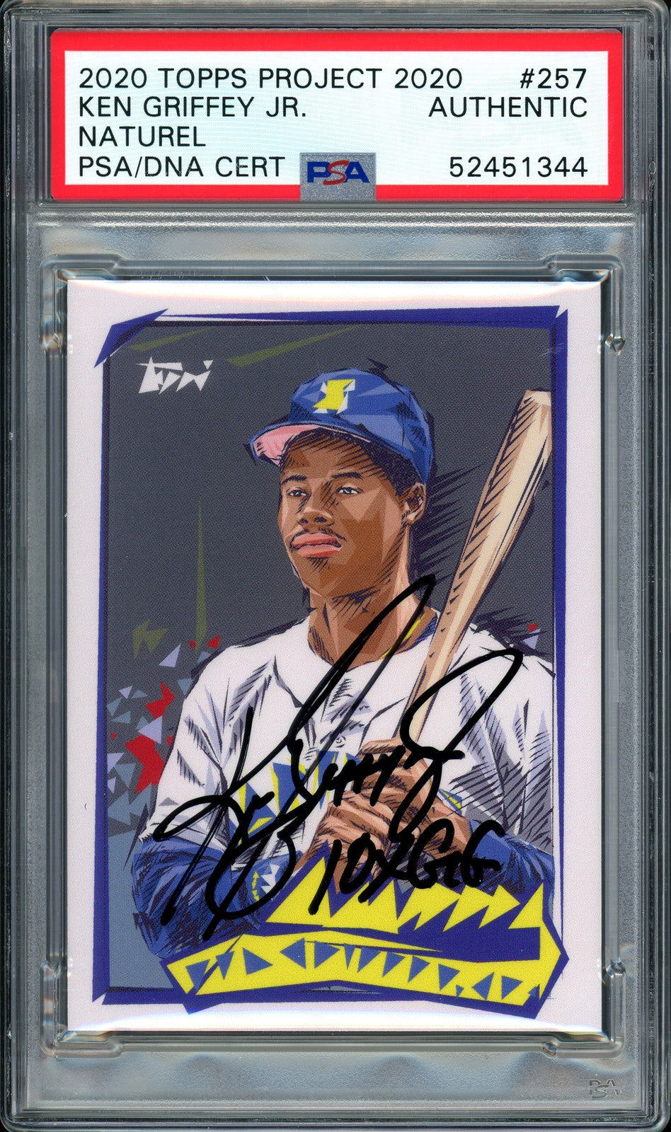 Ken Griffey Jr. Signed Topps Project 2020 Naturel Card 257 10xGG #1/1 PSA/DNA
