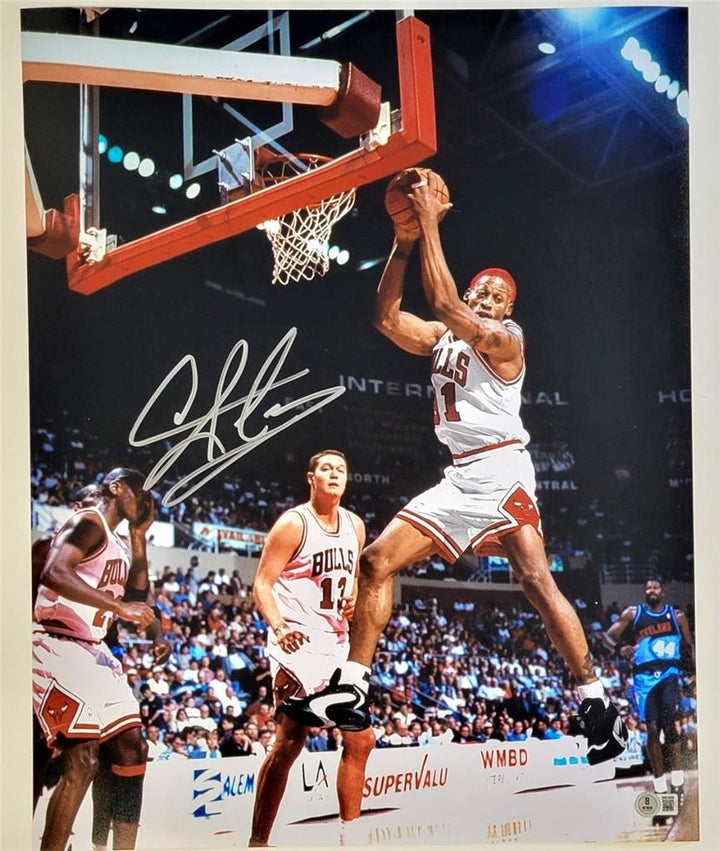 Dennis Rodman signed 16x20 photo autograph vs. Cavs ~ Beckett BAS Witness