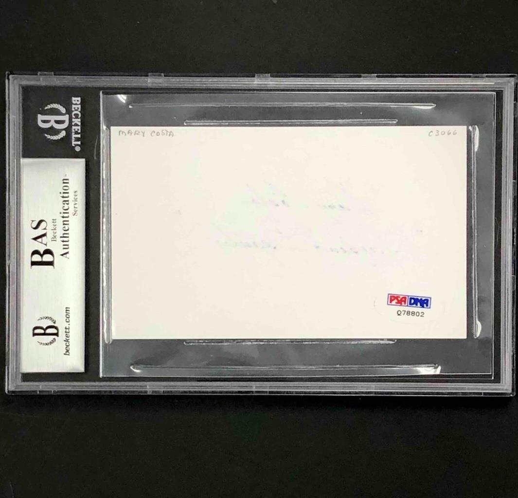 Disney's Sleeping Beauty Mary Costa autograph signed Index Card BAS Beckett PSA