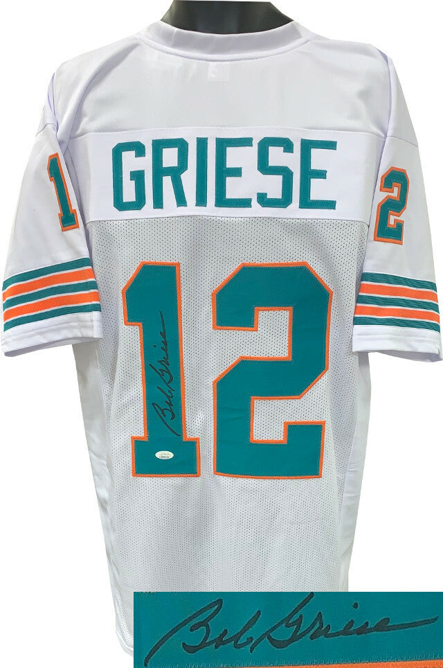 Bob Griese signed White TB Custom Stitched Pro Style Football Jersey XL- JSA