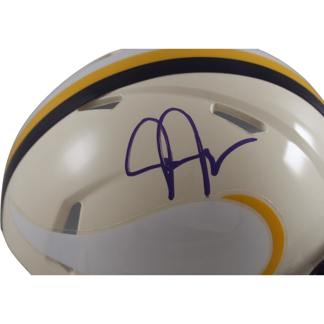 Justin Jefferson Autographed Minnesota Vikings Retro Mini Helmet Beckett W 56177