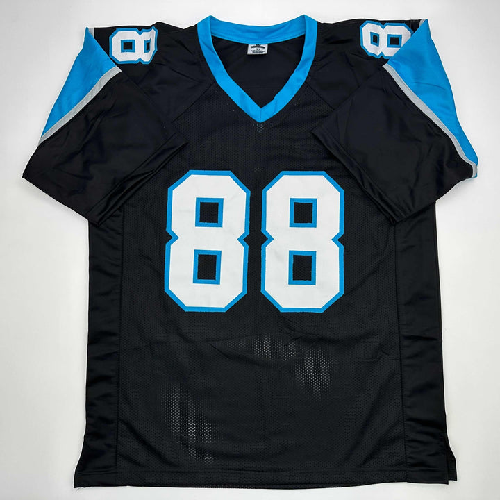 Facsimile Autographed Greg Olsen Carolina Black Reprint Jersey Size Men's XL