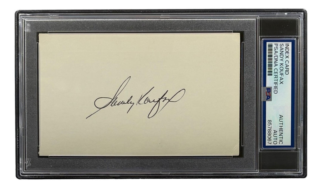 Sandy Koufax Signed Index Card Brooklyn Dodgers PSA/DNA