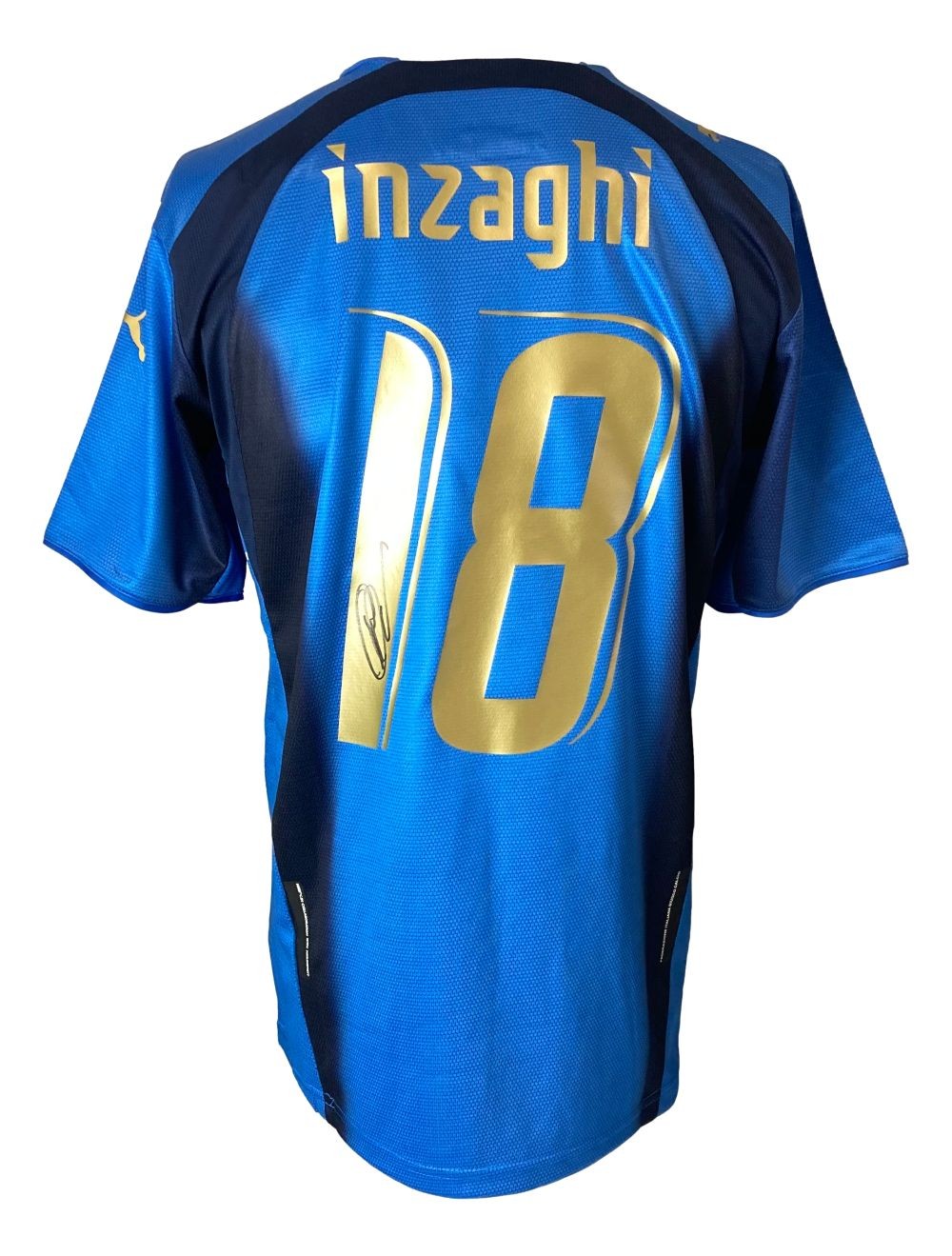 Filippo Inzaghi Signed Italy Puma Soccer Jersey BAS