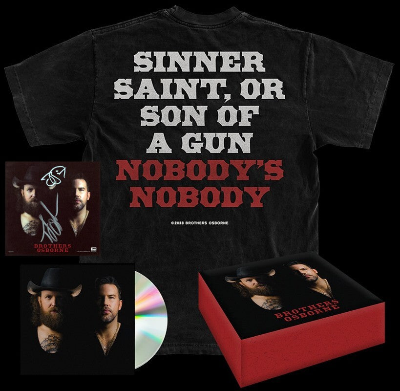 Brothers Osborne signed 2023 Self Titled 4x4 Art Card/Album/CD/T-Shirt/Box Set