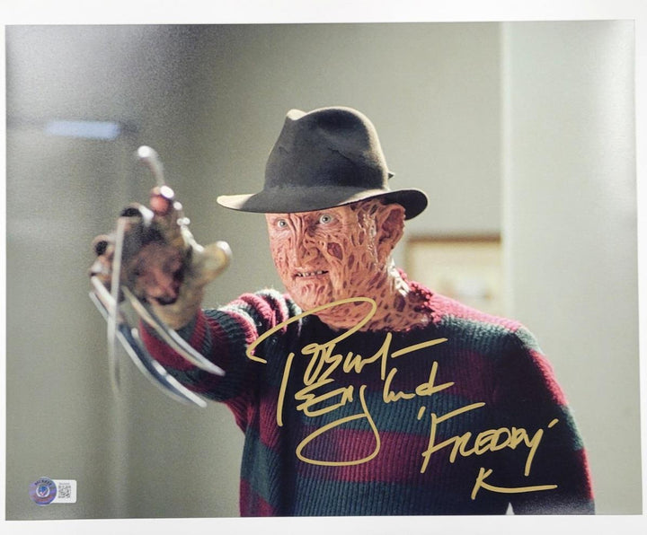 Robert Englund signed "Freddy K" Krueger 11x14 photo autograph ~ Beckett BAS