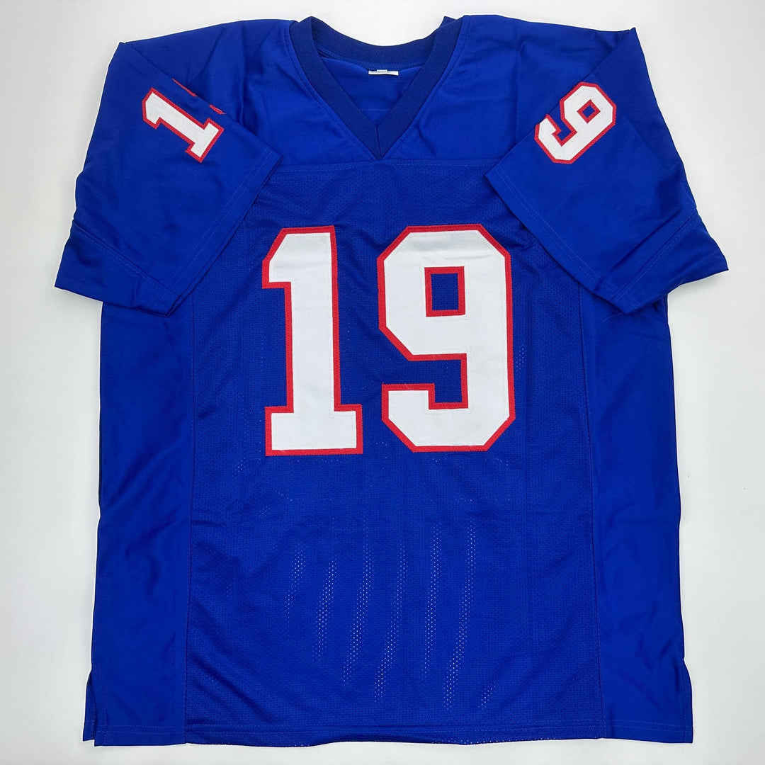 Facsimile Autographed Eric Dickerson SMU Blue Reprint Jersey Size Men's XL