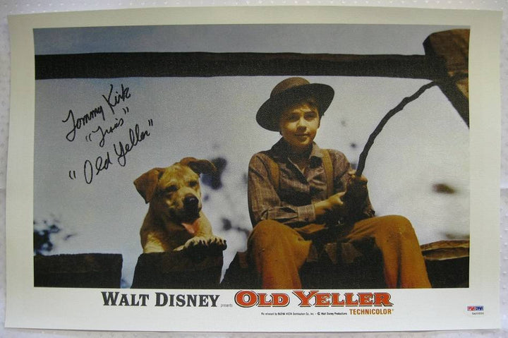 Tommy Kirk Signed Old Yeller "Travis" Autograph 11x17 Canvas PSA DNA COA