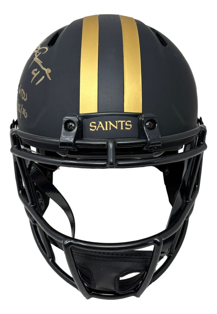 Alvin Kamara Signed Saints FS Eclipse Authentic Speed Helmet 6 TDs 12/25/20 BAS