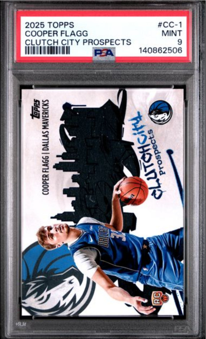 Graded 2025 Topps Cooper Flagg #CC1 Clutch City Prospects Rookie RC Card PSA 9