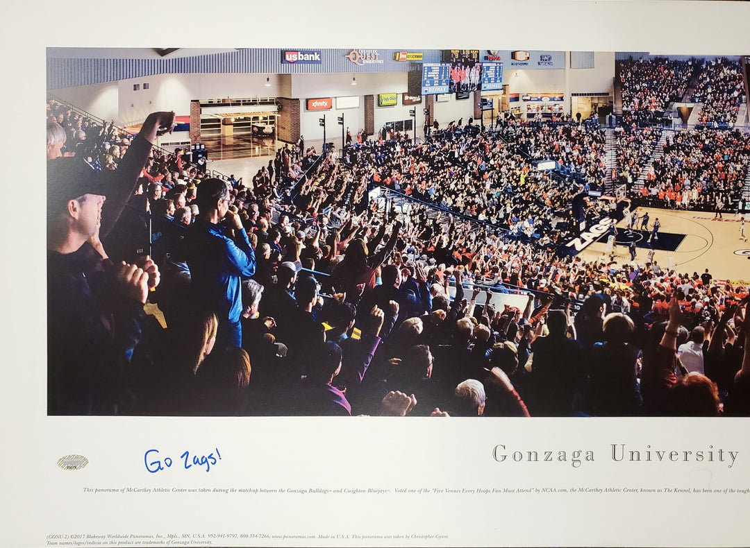 Corey Kispert Auto 13.5x40 Panoramic Photo Gonzaga Bulldogs "Go Zags!" MCS Holo