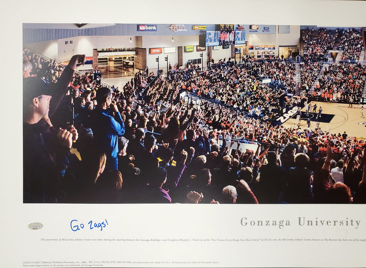 Corey Kispert Auto 13.5x40 Panoramic Photo Gonzaga Bulldogs "Go Zags!" MCS Holo