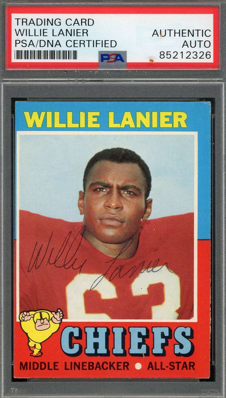 Willie Lanier PSA DNA Vintage Signed 1971 Topps Rookie Autograph