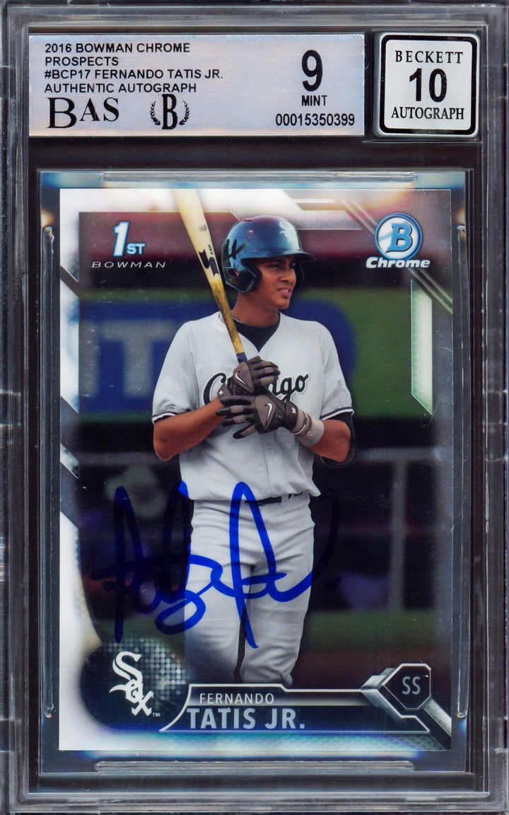 Fernando Tatis Jr Auto 2016 Bowman Chrome Prospect RC BCP17 BGS 9 Sig 10 Beckett
