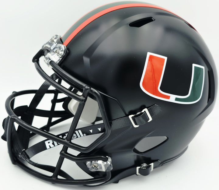 Bernie Kosar Auto Hurricanes Black Nights Full Size Speed Replica Helmet JSA